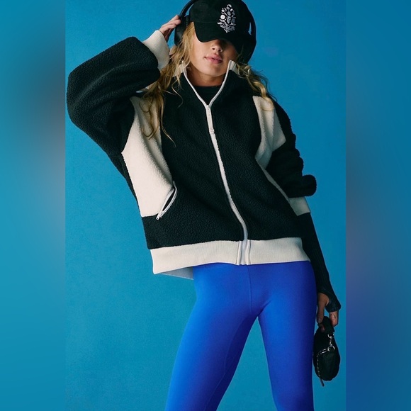 Free People Black and White Hit the Slopes Fleece - Picture 4 of 9